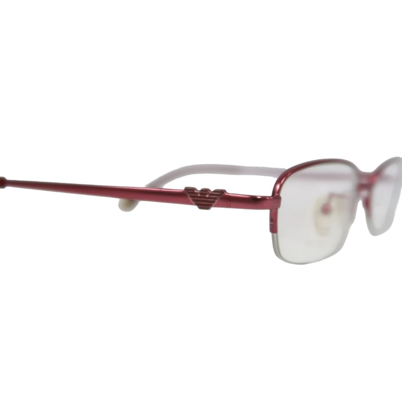 GIORGIO ARMANI Eyeglasses Eyewear Red Metal Frame Half-rim Clear Lens Business Casual