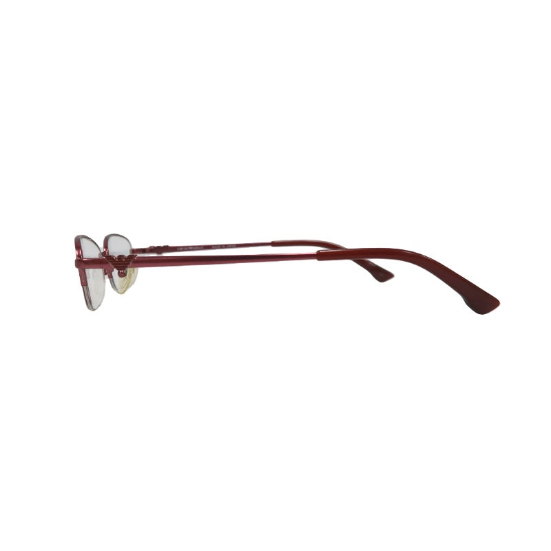 GIORGIO ARMANI Eyeglasses Eyewear Red Metal Frame Half-rim Clear Lens Business Casual