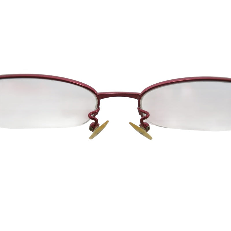 GIORGIO ARMANI Eyeglasses Eyewear Red Metal Frame Half-rim Clear Lens Business Casual