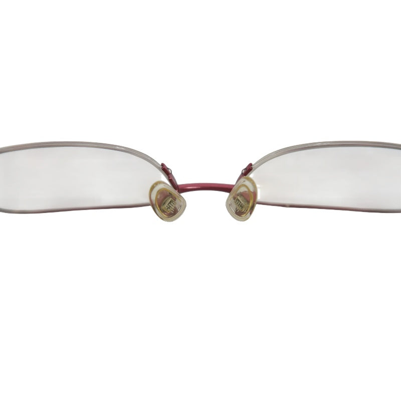 GIORGIO ARMANI Eyeglasses Eyewear Red Metal Frame Half-rim Clear Lens Business Casual