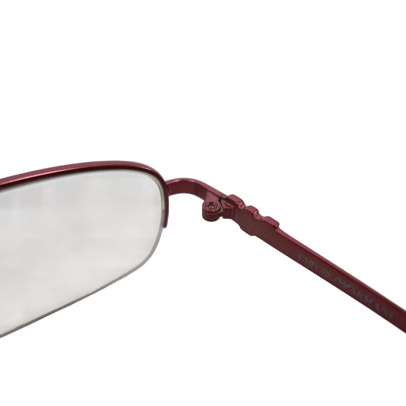 GIORGIO ARMANI Eyeglasses Eyewear Red Metal Frame Half-rim Clear Lens Business Casual