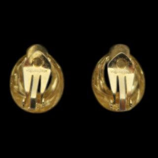 VOGUE BIJOUX gold-plated blue-tone alloy clip-on earrings