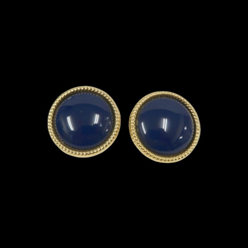 Napier gold-plated blue stone alloy clip-on earrings