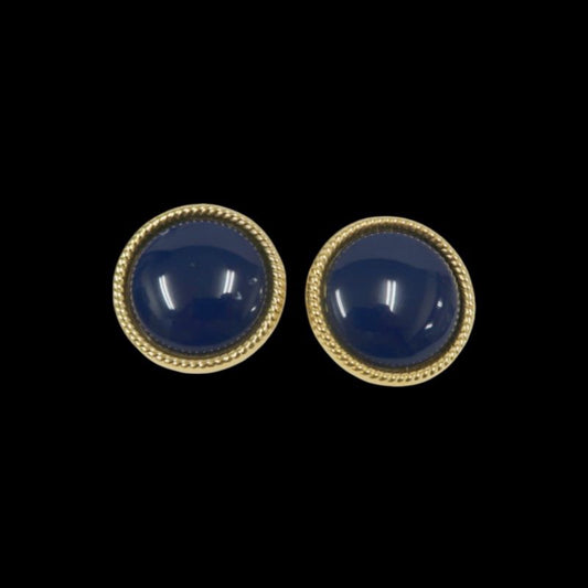Napier gold-plated blue stone alloy clip-on earrings