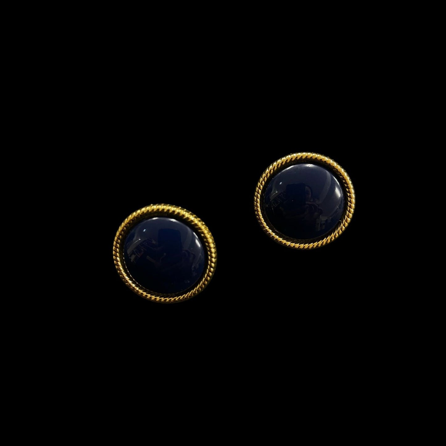 Napier gold-plated blue stone alloy clip-on earrings