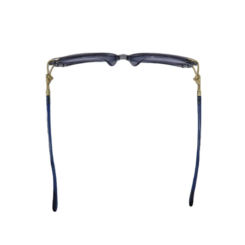 YVES SAINT LAURENT YSL Sunglasses Eyewear Blue Frame Oval Light-tone Lens Gold Accent Vintage Style