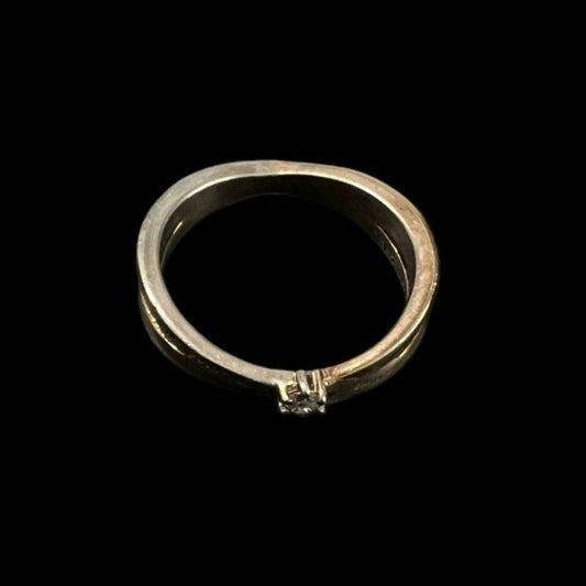 THE KISS ring, sterling silver 925, two-tone