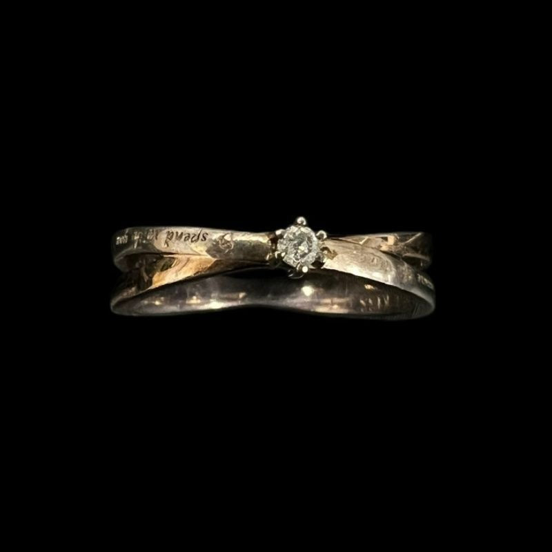 THE KISS ring, sterling silver 925, two-tone