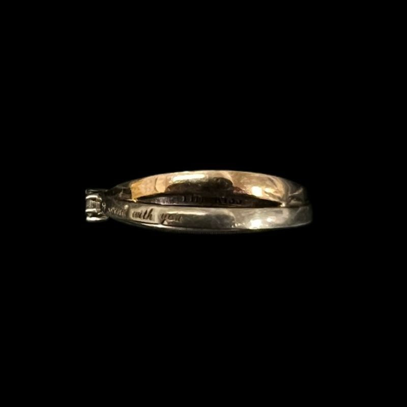 THE KISS ring, sterling silver 925, two-tone