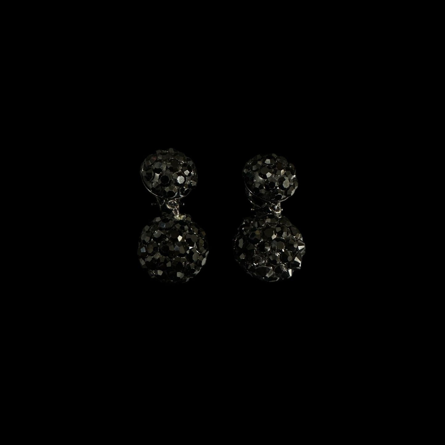 FOXEY black rhinestone clip-on earrings