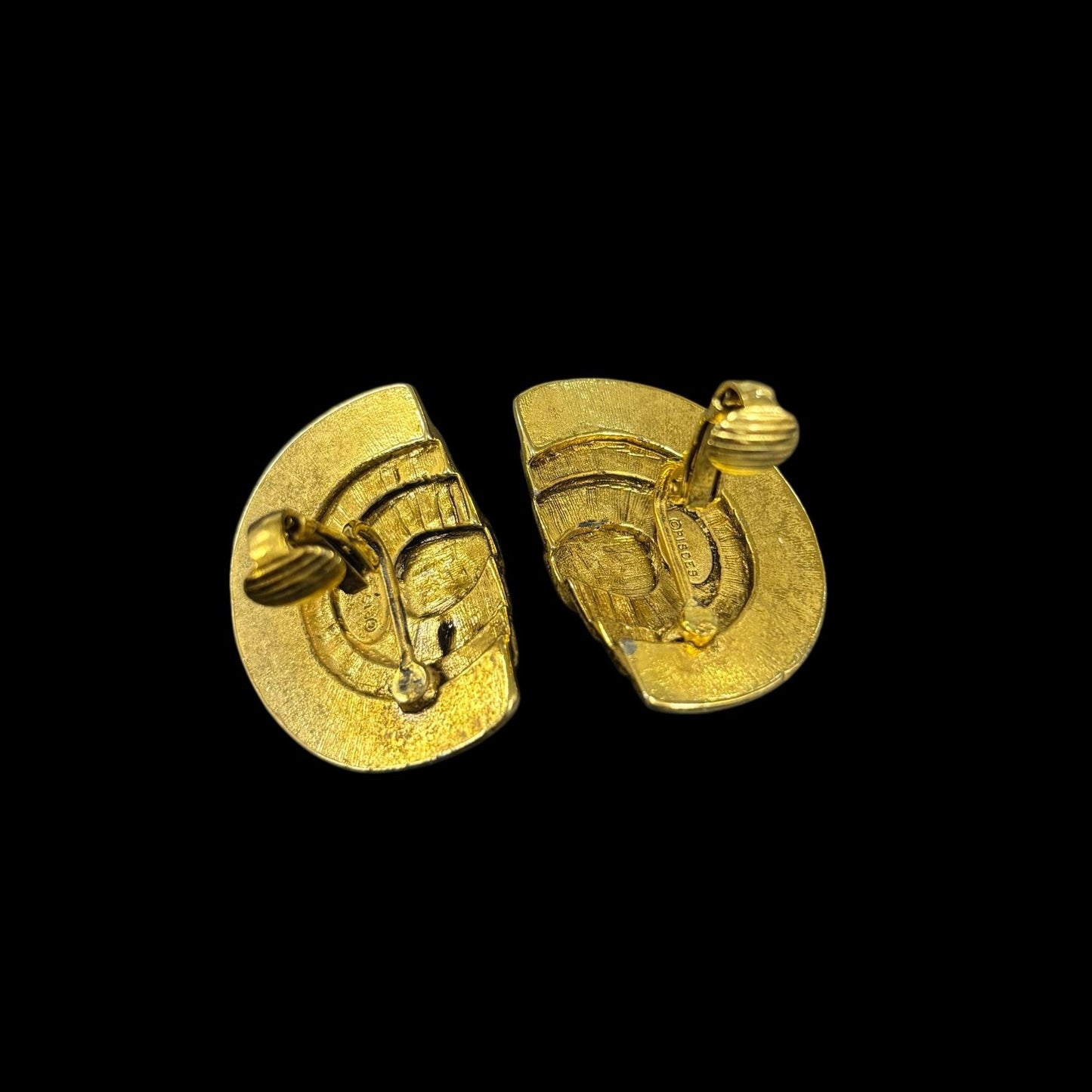 PISCES gold-plated alloy clip-on earrings