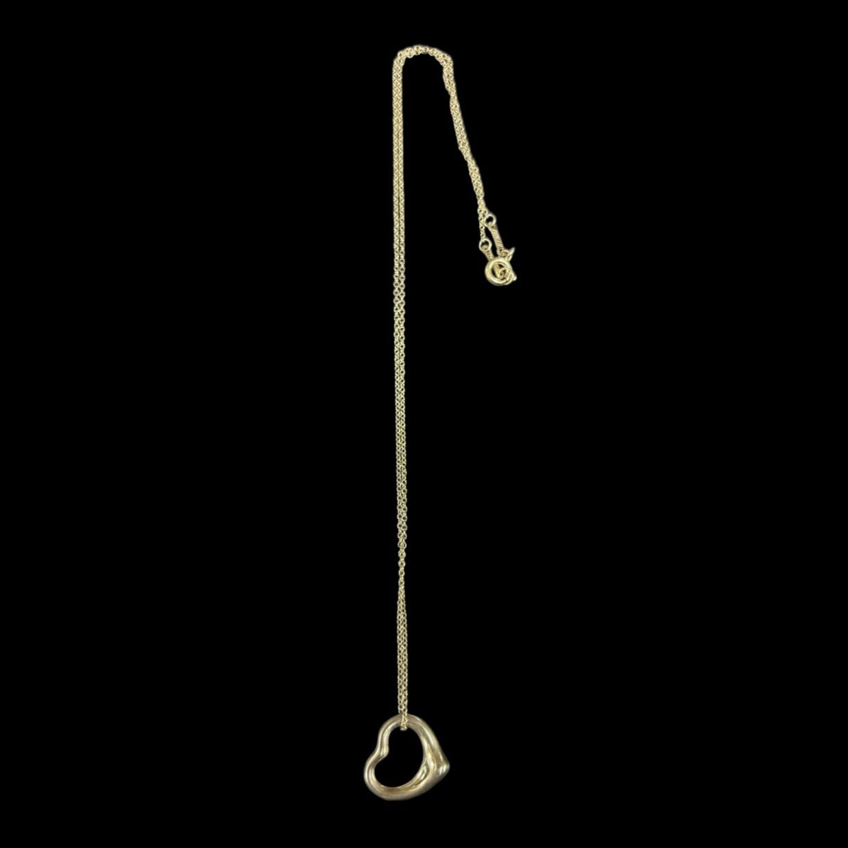 Tiffany & Co. 925 sterling silver Open Heart necklace, small size, with box and dust bag