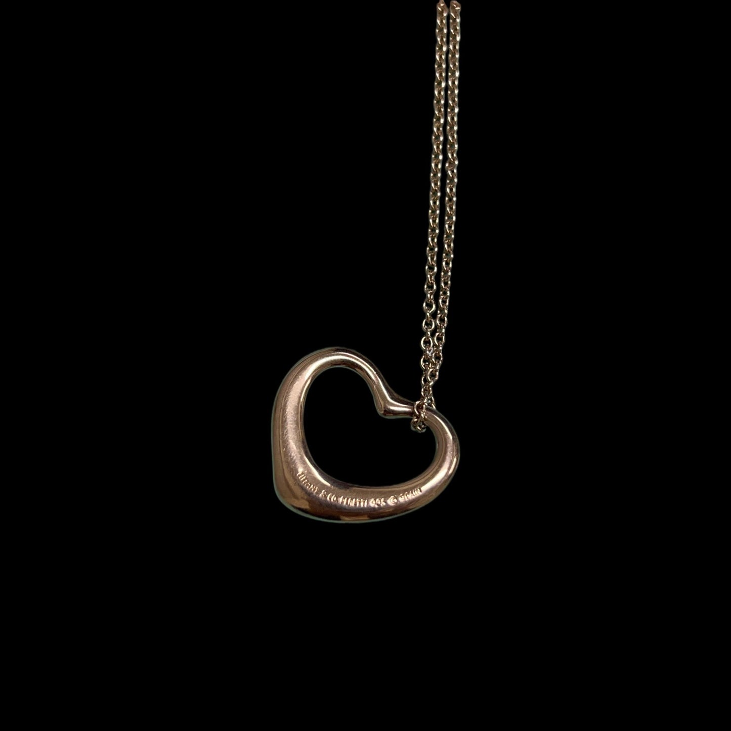 Tiffany & Co. 925 sterling silver Open Heart necklace, with box and dust bag