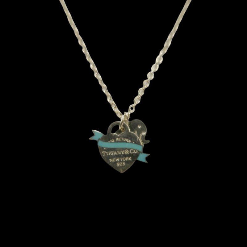 Tiffany & Co. 925 sterling silver blue heart necklace