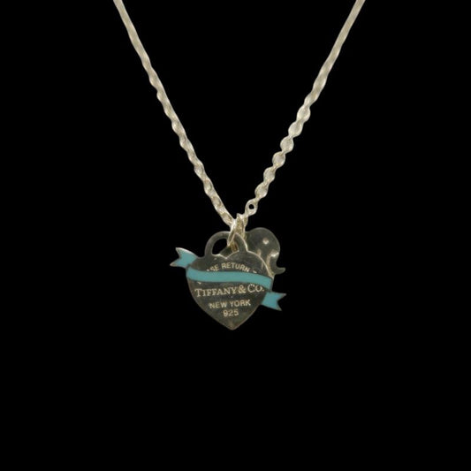 Tiffany & Co. 925 sterling silver blue heart necklace