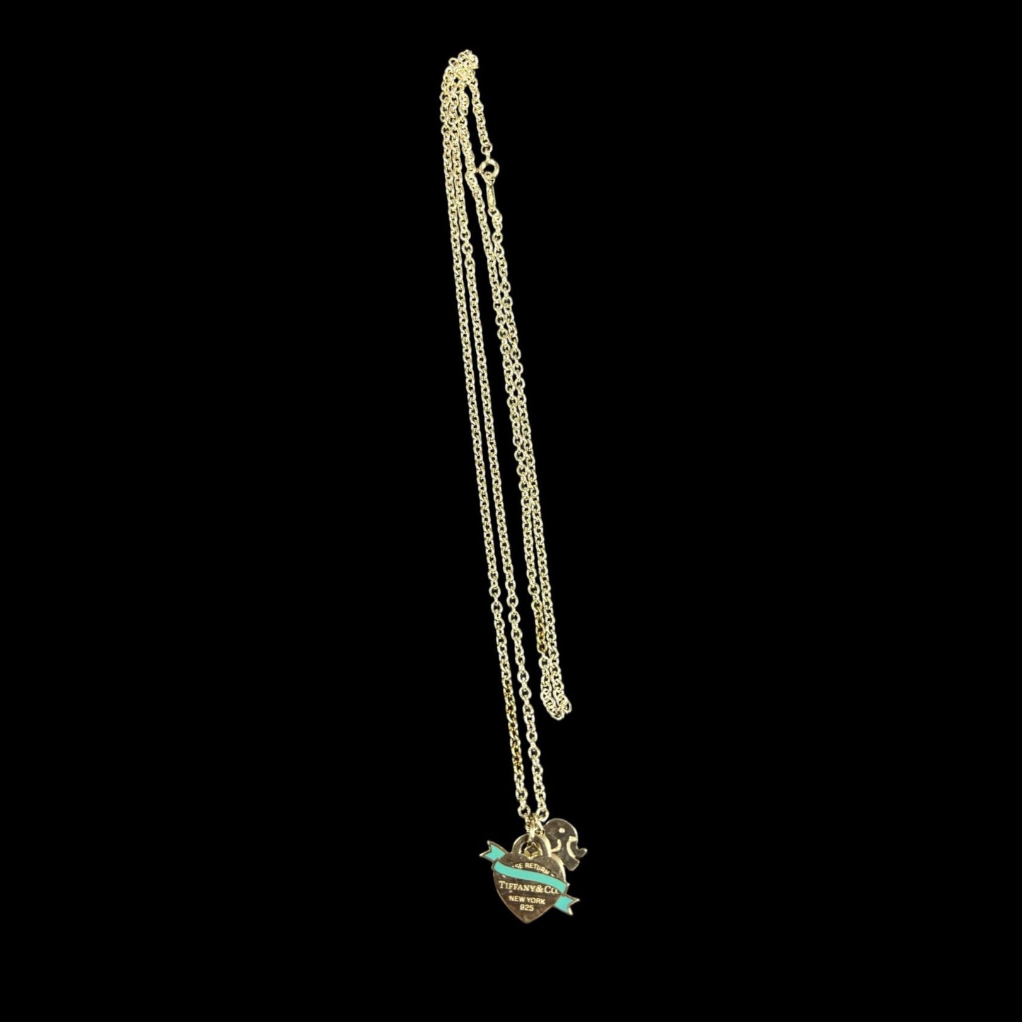 Tiffany & Co. 925 sterling silver blue heart necklace