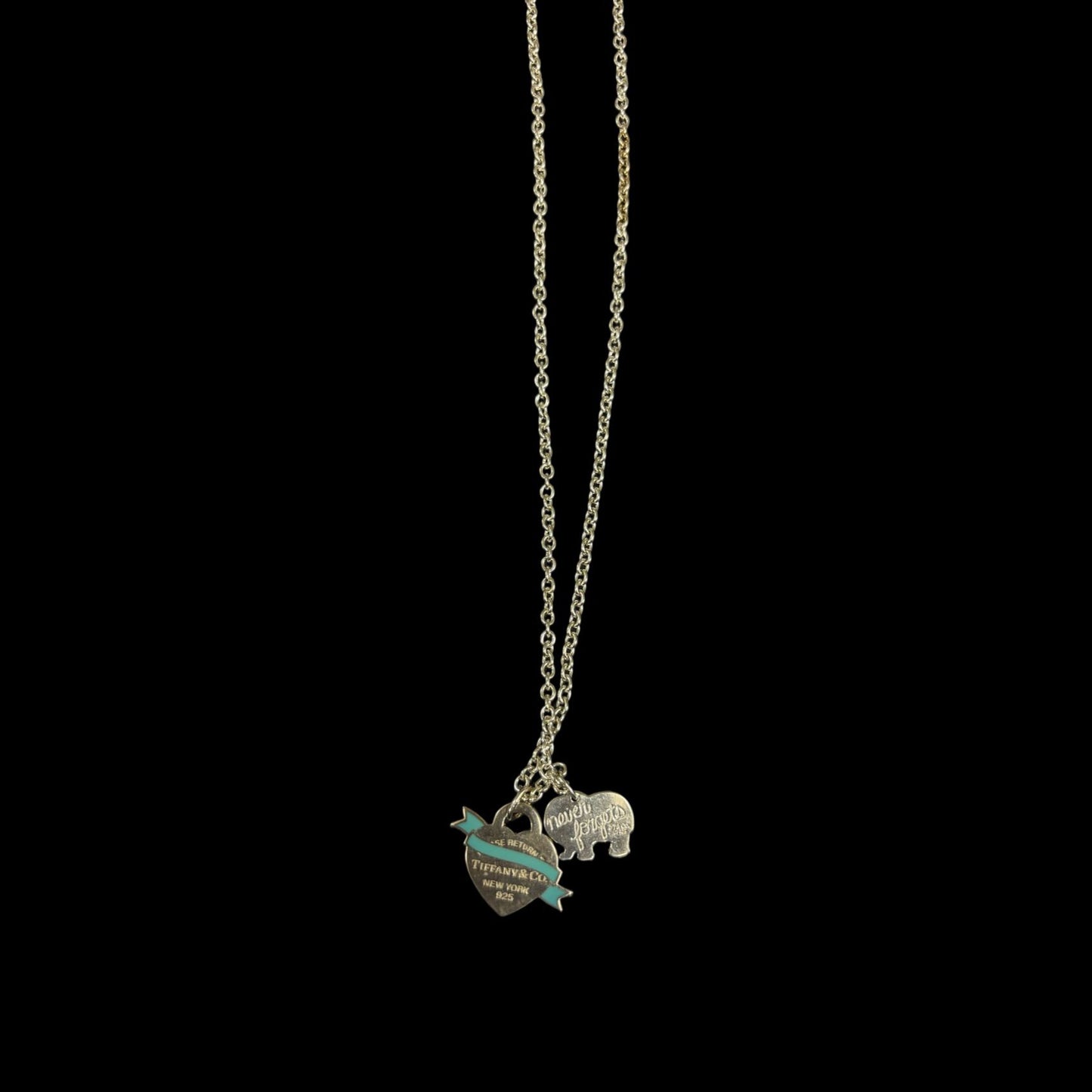 Tiffany & Co. 925 sterling silver blue heart necklace