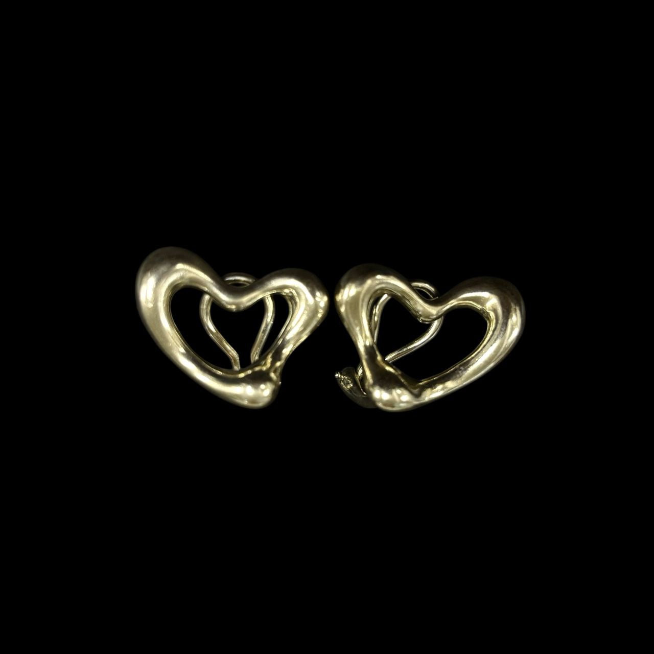 Tiffany & Co. 925 sterling silver Open Heart clip-on earrings