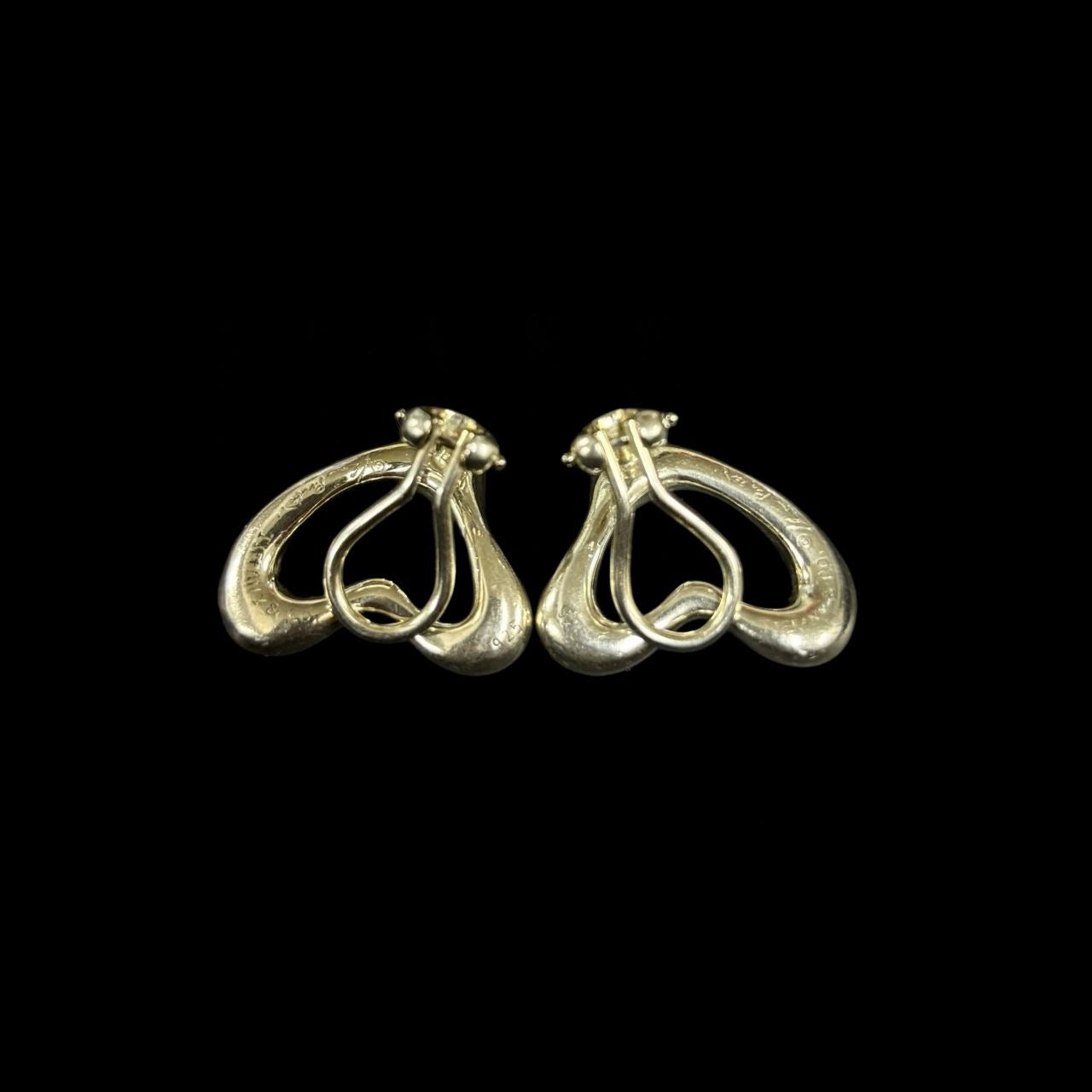 Tiffany & Co. 925 sterling silver Open Heart clip-on earrings