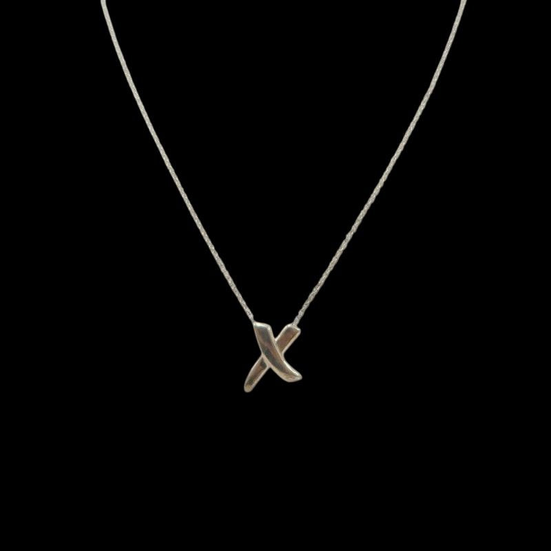 Tiffany & Co. 925 sterling silver Kiss necklace, with box and dust bag