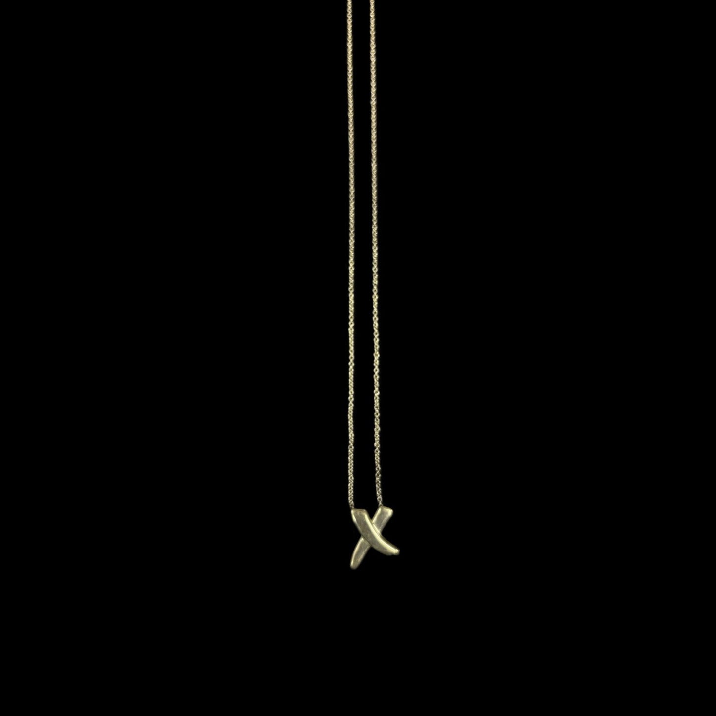 Tiffany & Co. 925 sterling silver Kiss necklace, with box and dust bag