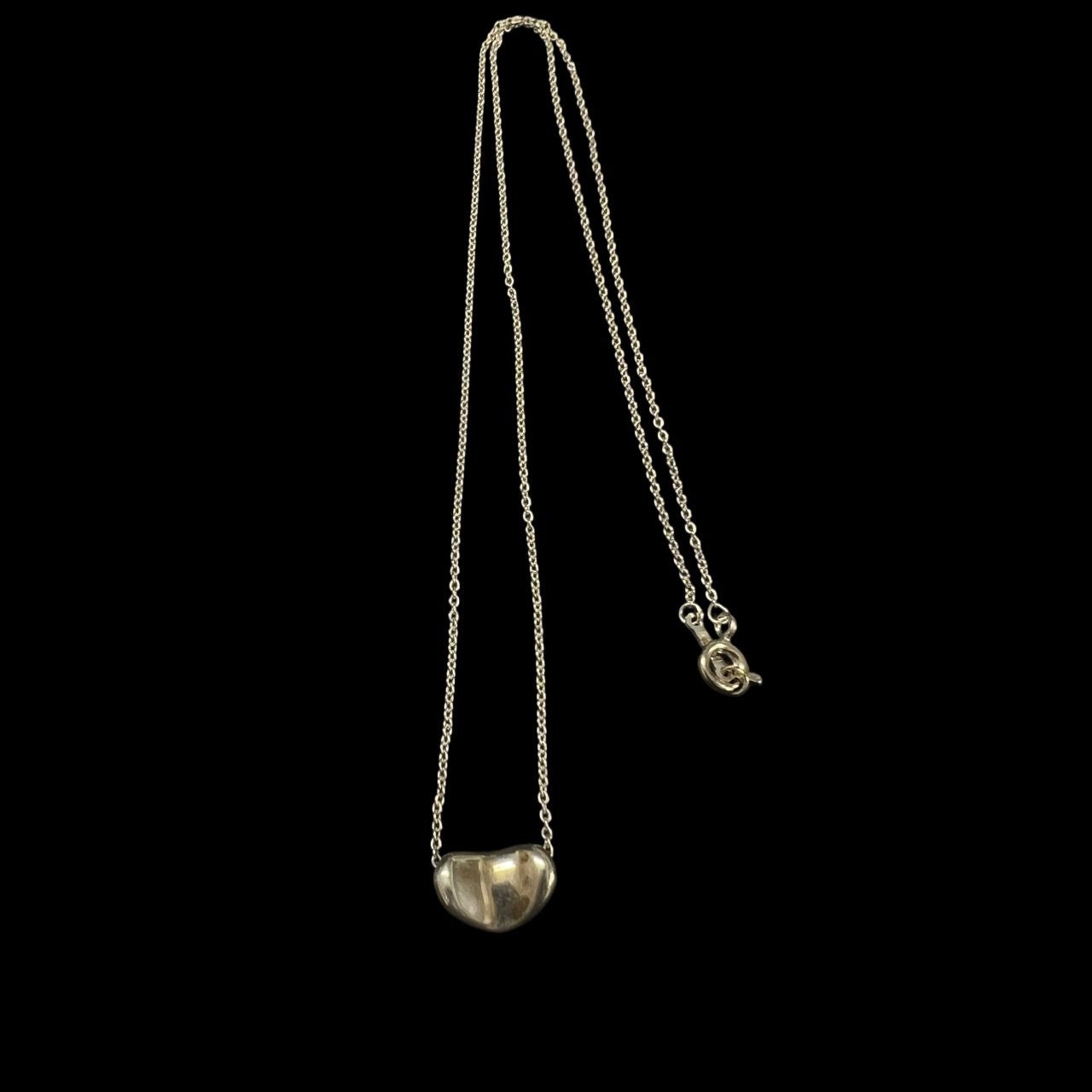 Tiffany & Co. 925 sterling silver Bean necklace, small size, with box