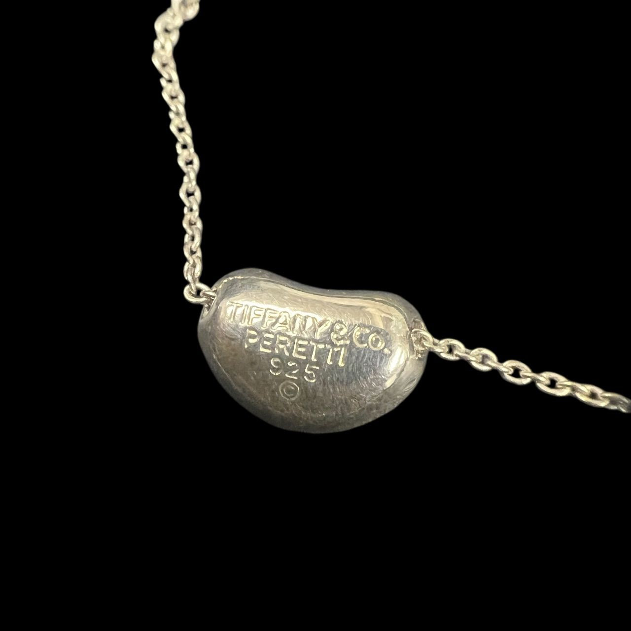 Tiffany & Co. 925 sterling silver Bean necklace, small size, with box
