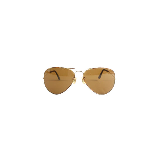 Ray-Ban sunglasses, brown, gold hardware, resin lens, with soft case