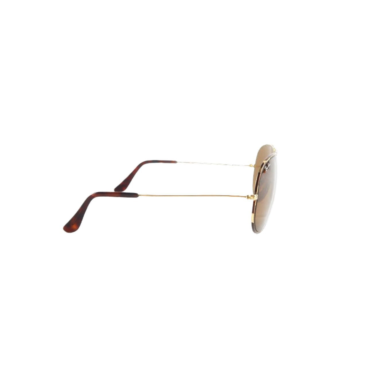 Ray-Ban sunglasses, brown, gold hardware, resin lens, with soft case