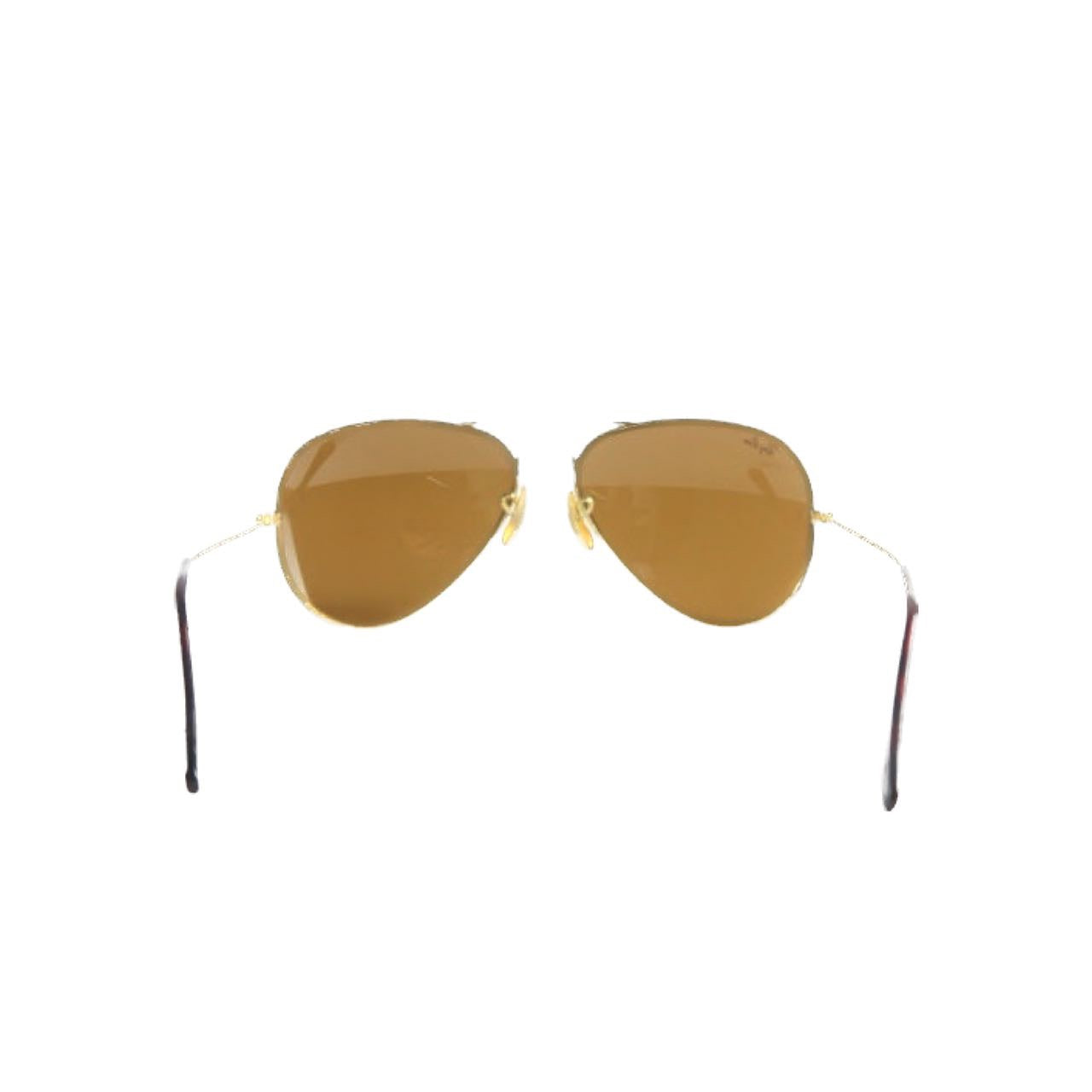 Ray-Ban sunglasses, brown, gold hardware, resin lens, with soft case