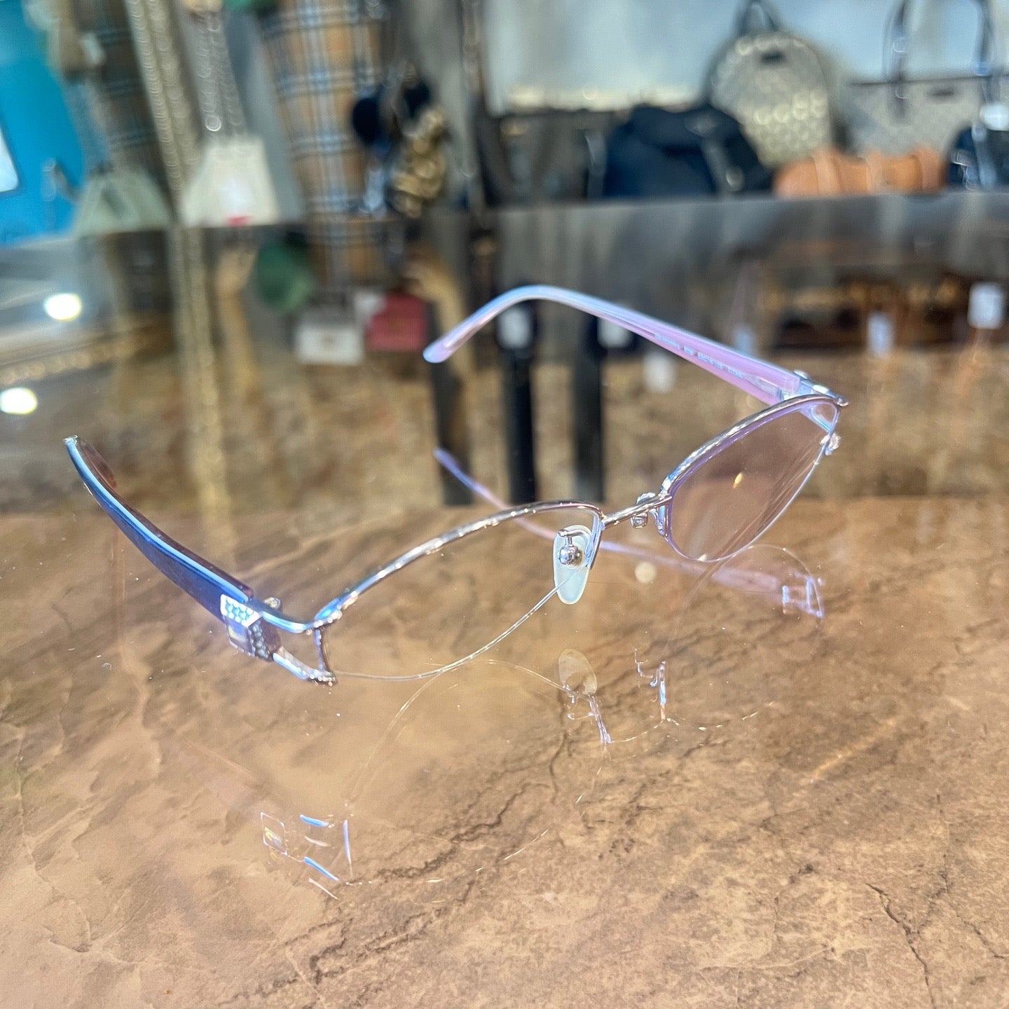 Gucci eyeglasses, brown, resin frame, with case