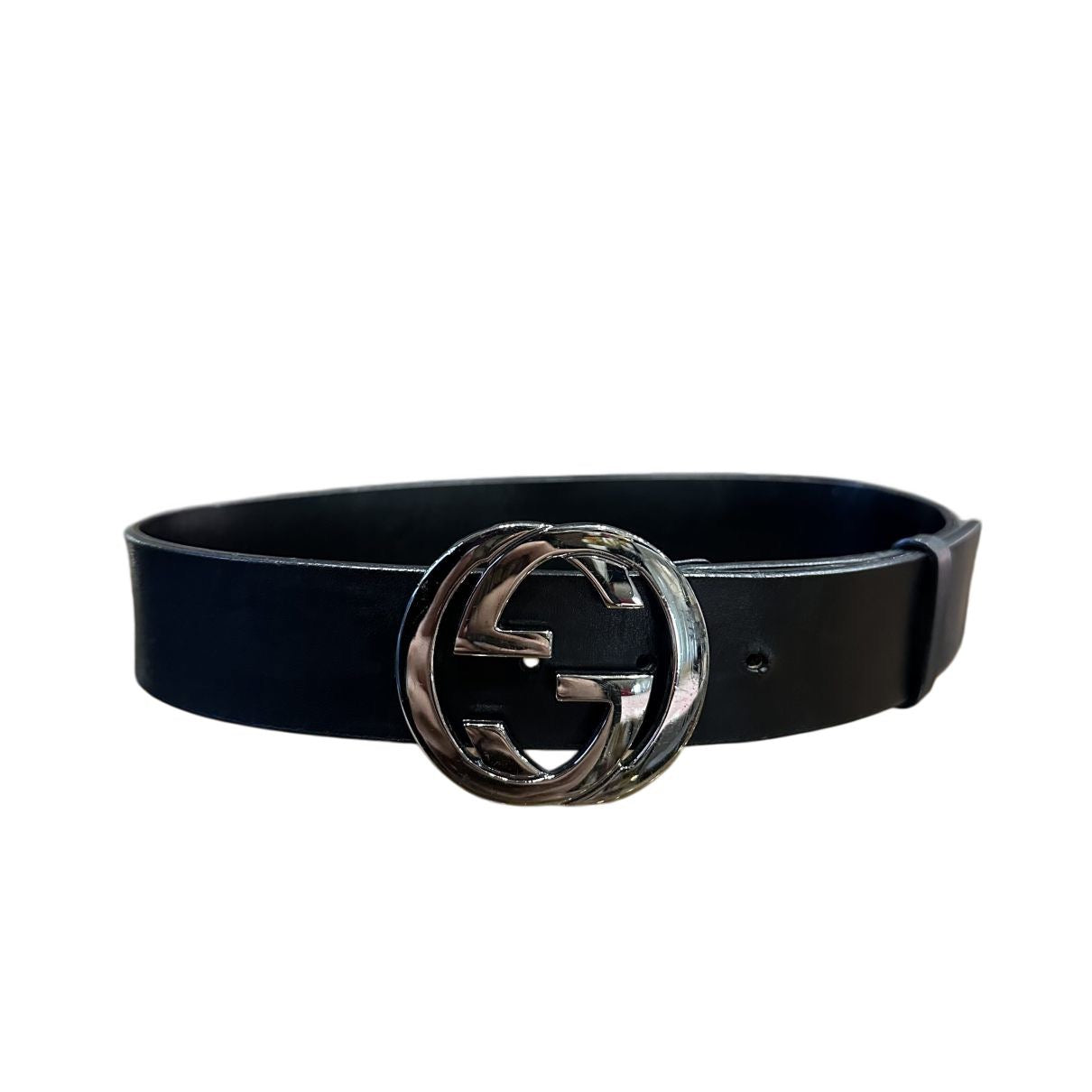 GUCCI belt, black, silver hardware