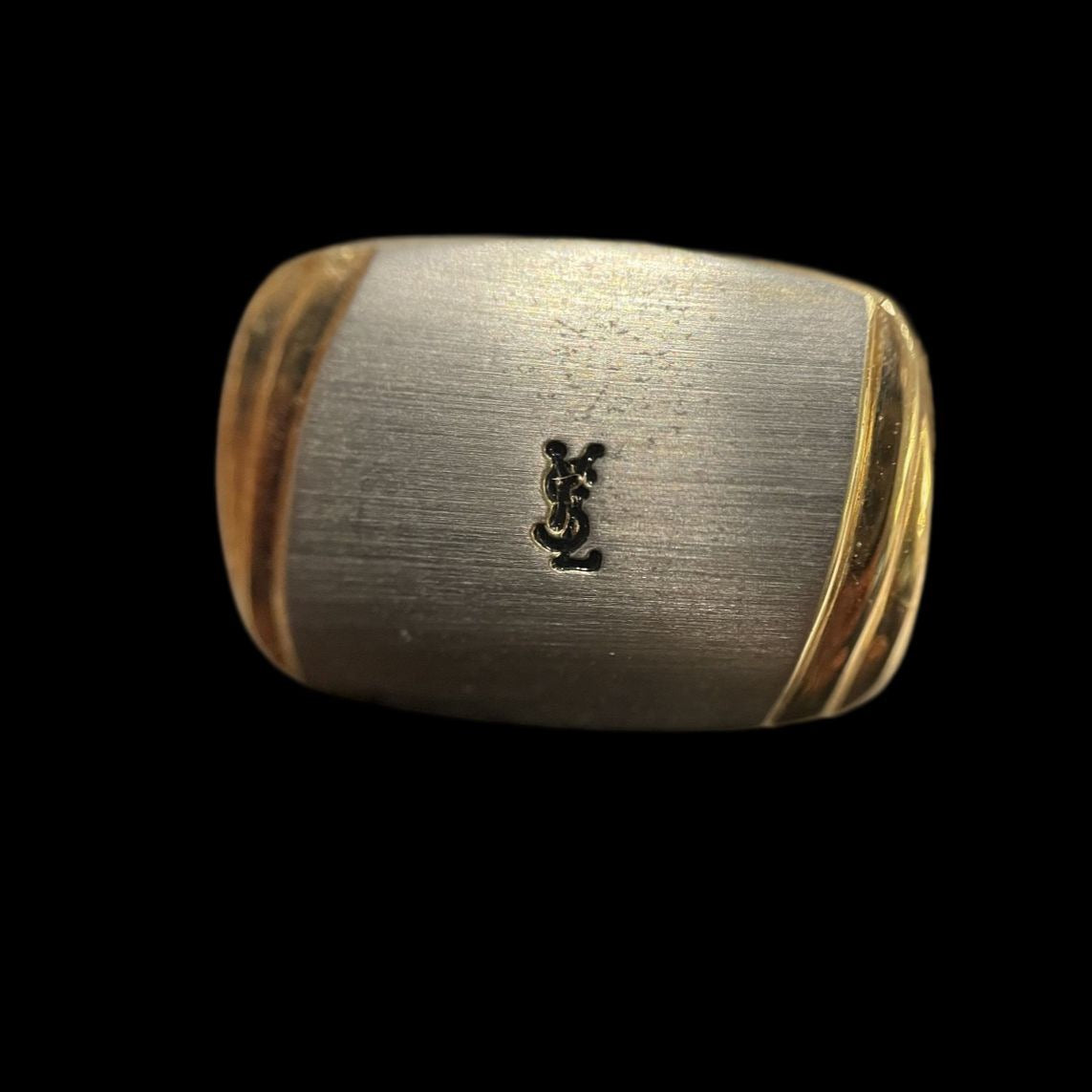 Yves Saint Laurent (YSL) cufflinks & pin set, 2 pieces, with box