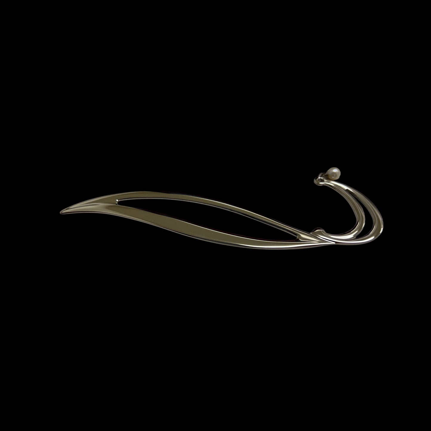 MIKIMOTO bookmark, pearl, silver, with box