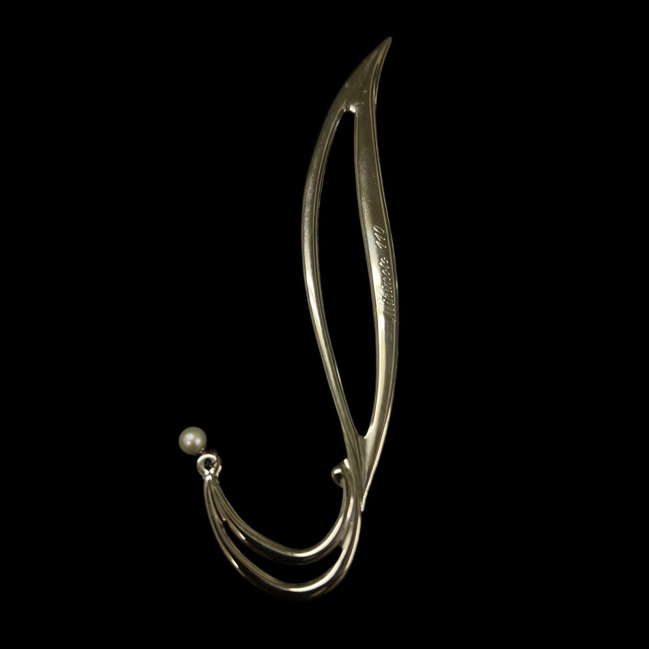 MIKIMOTO bookmark, pearl, silver, with box