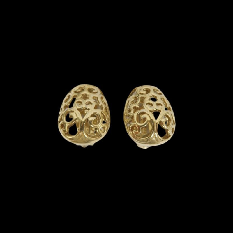 Saint Laurent earrings, gold-plated, alloy, clip-on