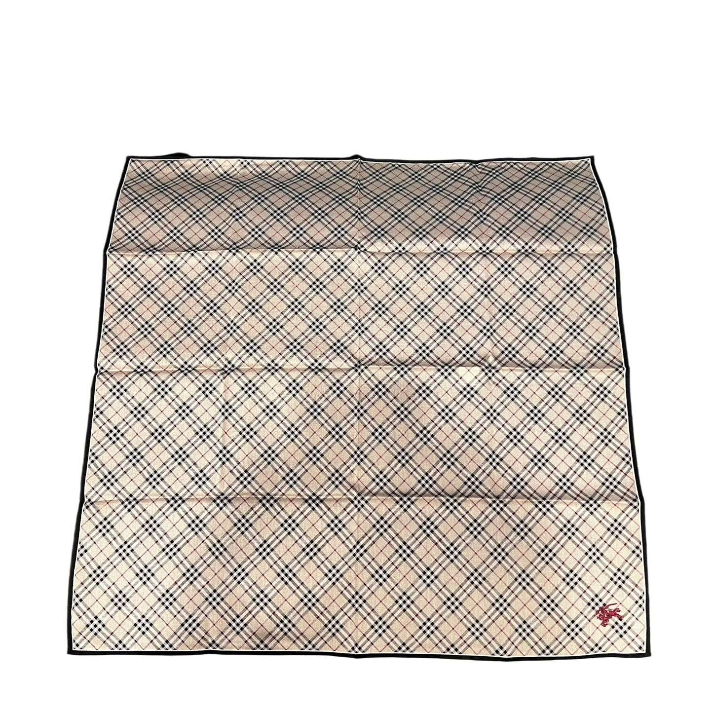 BURBERRY Check Cotton Handkerchief Black Red