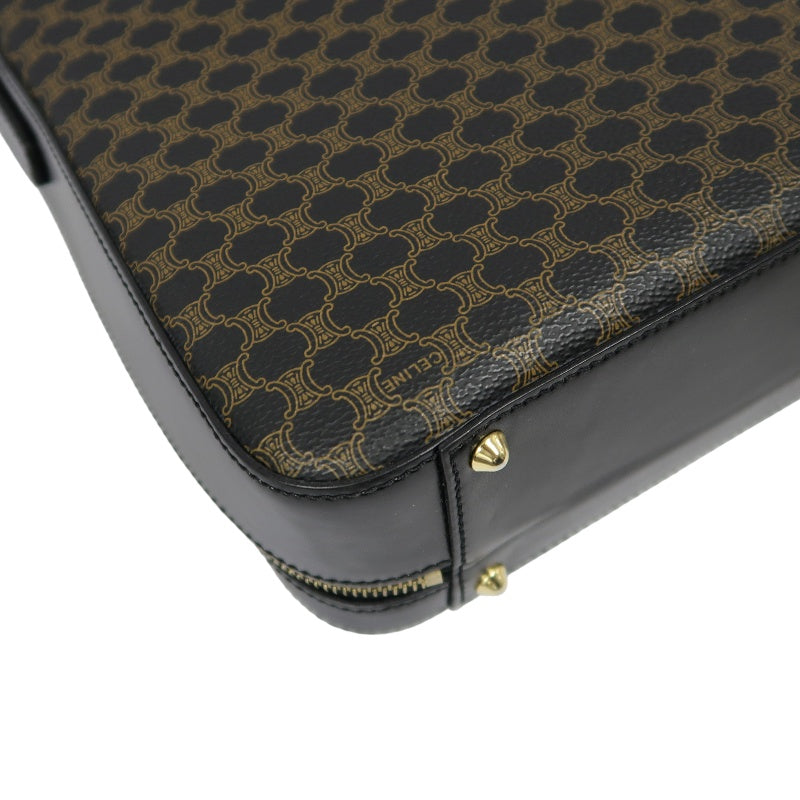 CELINE Macadam Briefcase, Brown/Black, PVC-Coated Canvas, with Shoulder Strap & Dust Bag