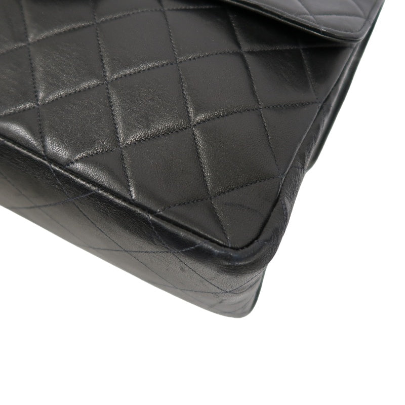 CHANEL Matelasse Classic Flap Jumbo Shoulder Bag Lambskin Black Gold Hardware