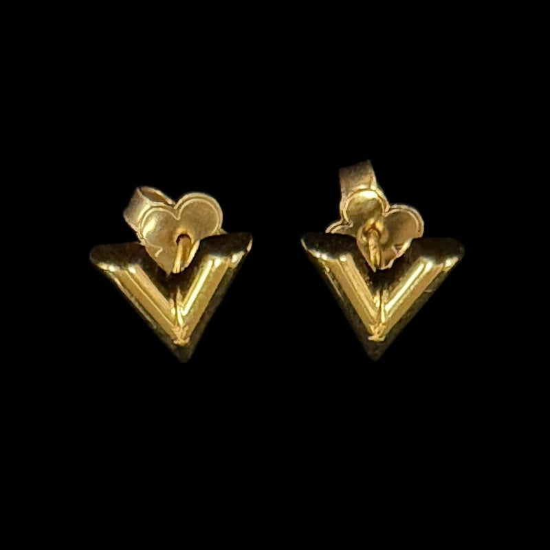 LOUIS VUITTON Earrings Essential V Accessory M68153 Gold Metal V Motif  Box ・ Dust Bag