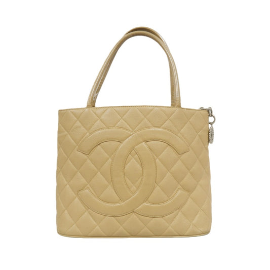 CHANEL Reissue Tote Bag, Beige Caviar Leather, Gold Hardware, with Authenticity Card