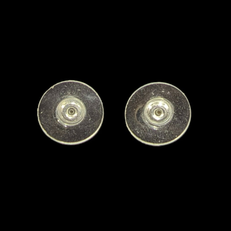 CHANEL Coco Mark Heart Rhinestone Earrings Accessory 04A Silver Crystal Heart Charm Hoop Pair Stamp