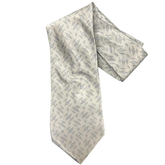 ARMANI Polyester Silk Tie, Silver with Diamond Pattern
