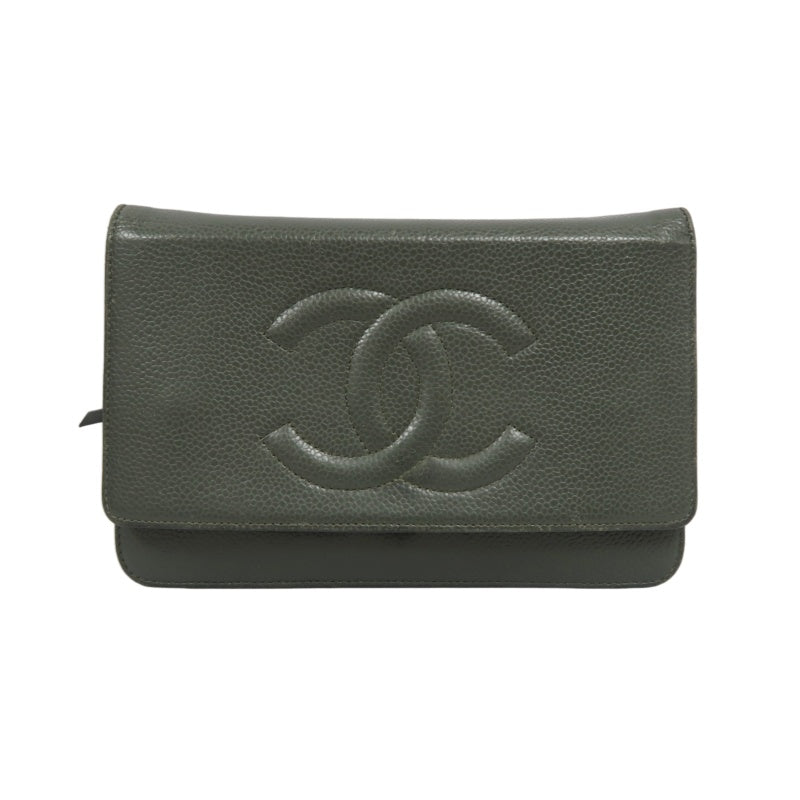 Chanel Shoulder Crossbody Bag, Grey Caviar Leather, Flap Design, Silver Hardware, With Authenticity Card, Luxury Classic Handbag