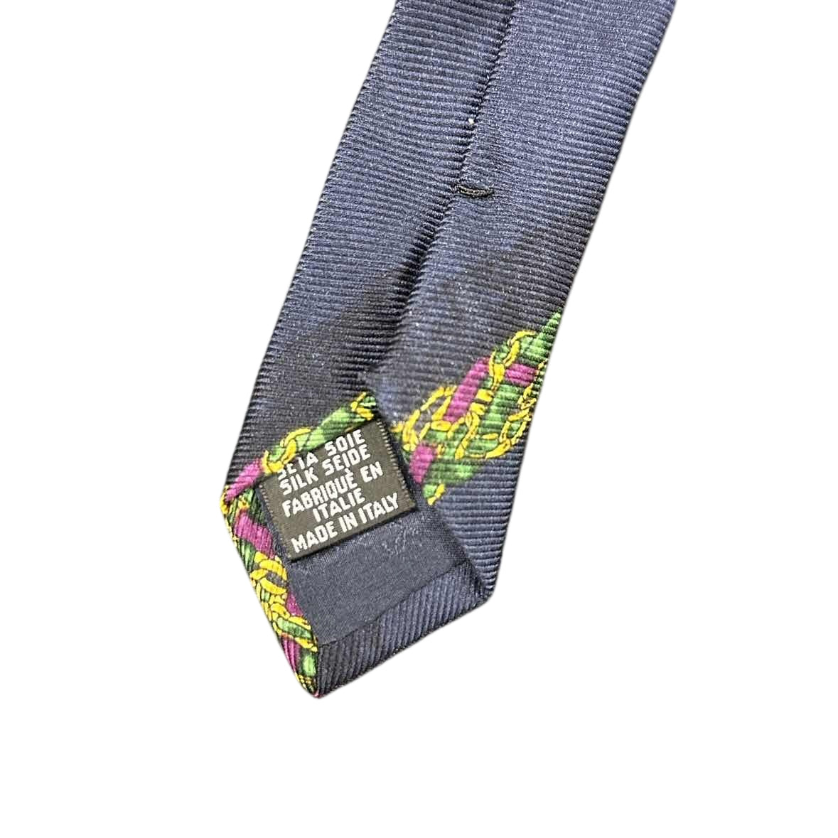 CHANEL tie, navy, with tag