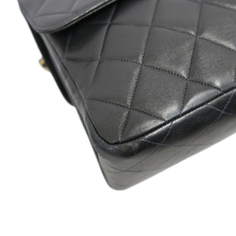 CHANEL Matelasse Classic Flap Jumbo Shoulder Bag Lambskin Black Gold Hardware
