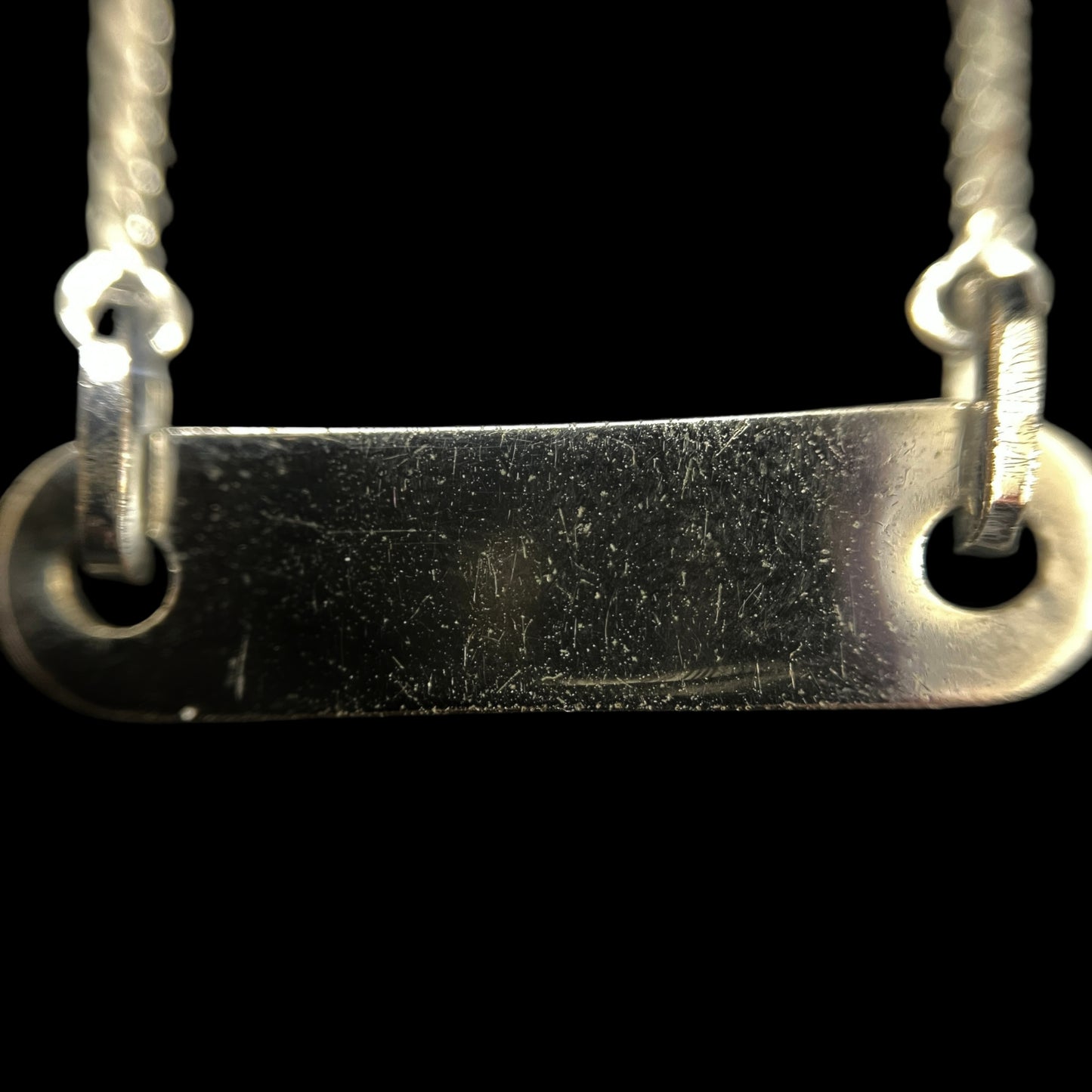 CHRISTIAN DIOR Plain Oblong Plate Fine Box Chain Necklace Silver Tone Metal Delicate Thin Chain Adjustable Extension with CD Logo Charm Minimalist Elegant Casual Daily Accessory