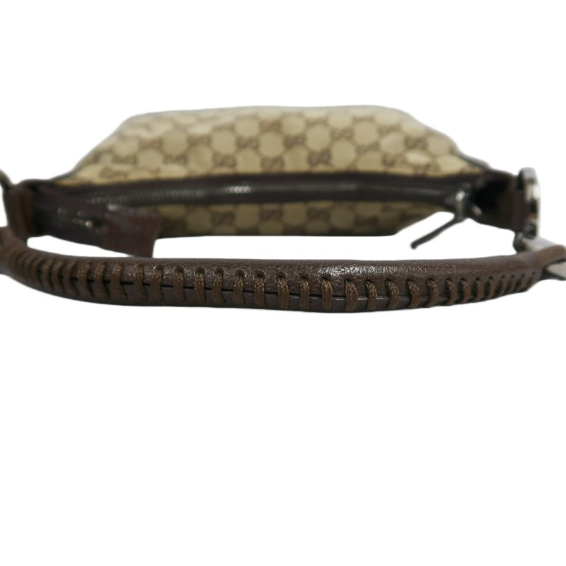 GUCCI GG Canvas Shoulder Bag, Brown with Silver Hardware, GG Monogram Canvas