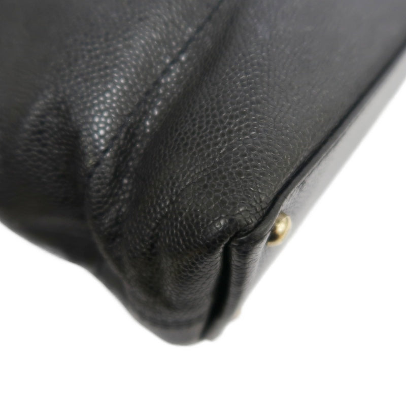 CHANEL Black Caviar Leather Tote Shoulder Bag