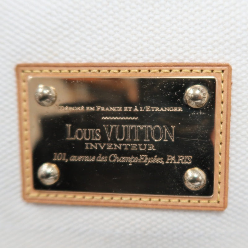 LOUIS VUITTON Antigua Buzas PM Shoulder Bag, White/Brown Canvas with Gold Hardware